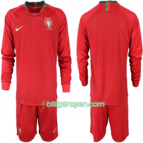 Billige Fotballdrakter Portugal Barn VM 2018 Hjemmedraktsett Langermet